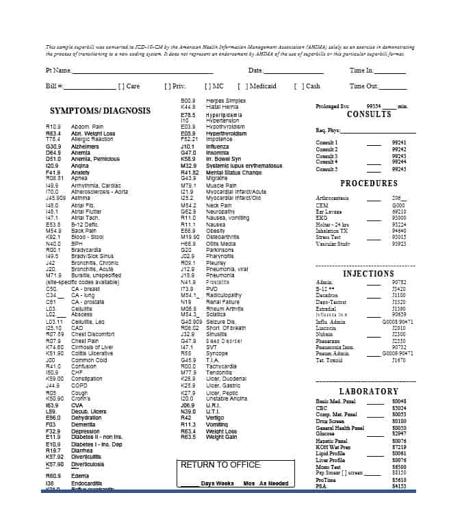 49 Superbill Templates (family practice, Physical Therapy, Acupuncture...)